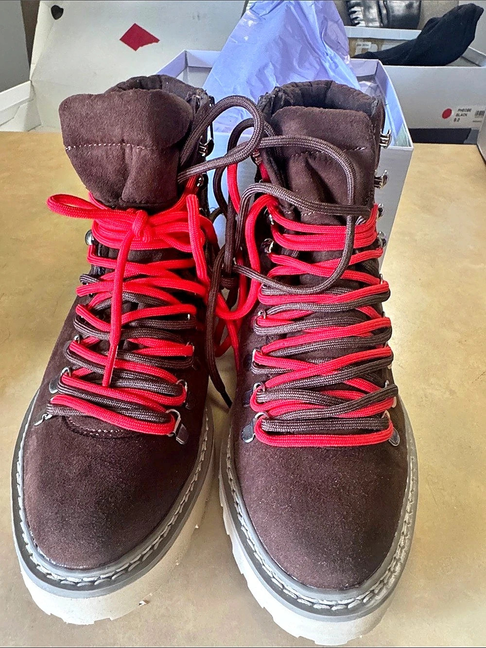 Madden Girl Tipperr Hiking Boot Brown & Red